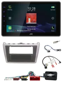 JVC DAB Lenkrad Bluetooth USB Autoradio für Mazda 6 08-12 silber schwarz