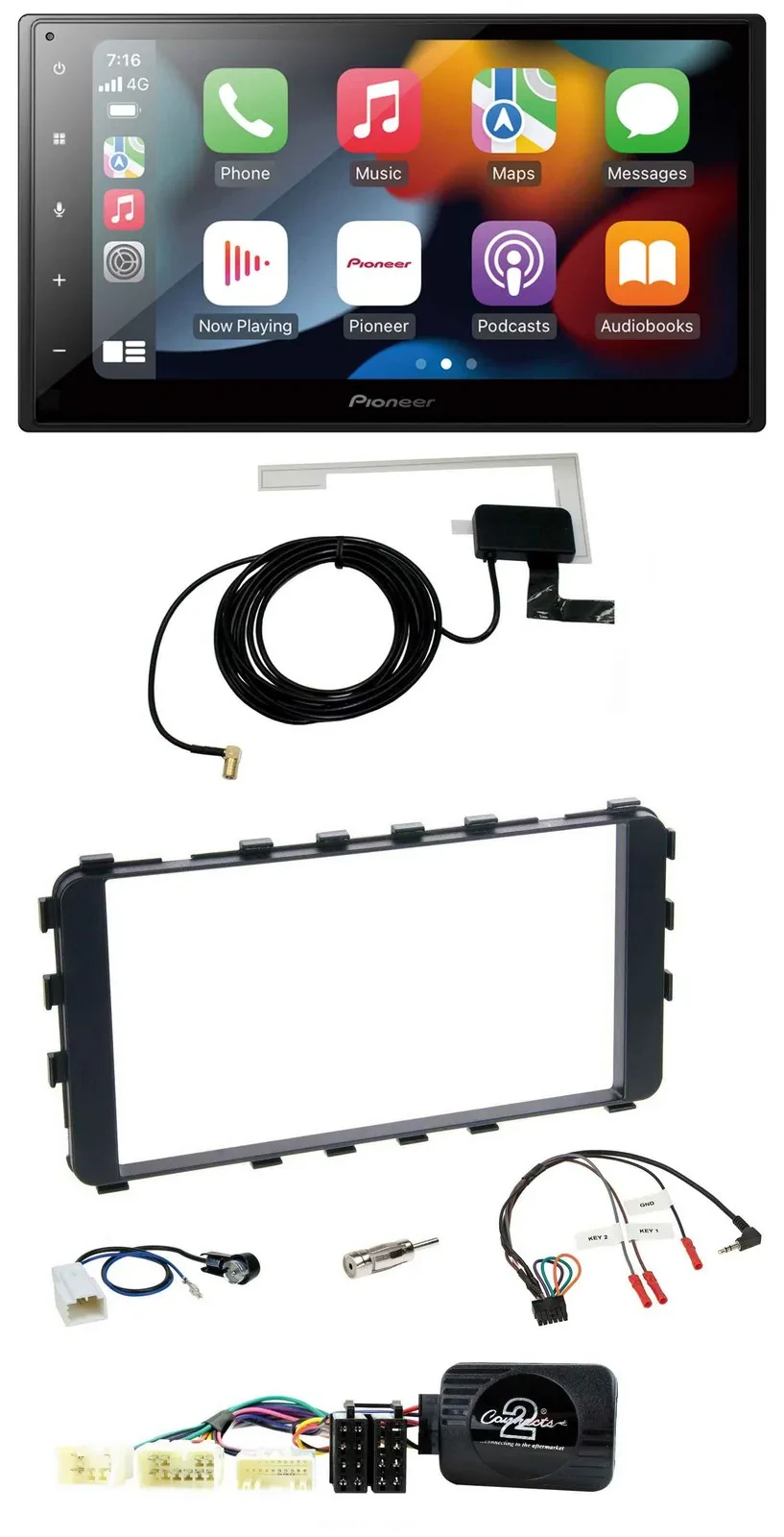 Pioneer Lenkrad USB Bluetooth DAB 2DIN Autoradio für Toyota Yaris 06-11 OEM-Navi