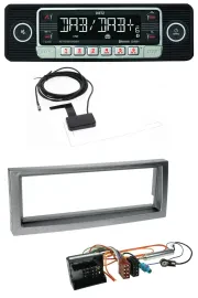 Dietz DAB Bluetooth USB MP3 Autoradio für Citroen C5 Peugeot 407 ab 04 grau-meta