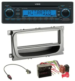 VDO AUX MP3 1DIN CD USB Autoradio für Ford Focus Galaxy C-Max ab 2007 silber Abl