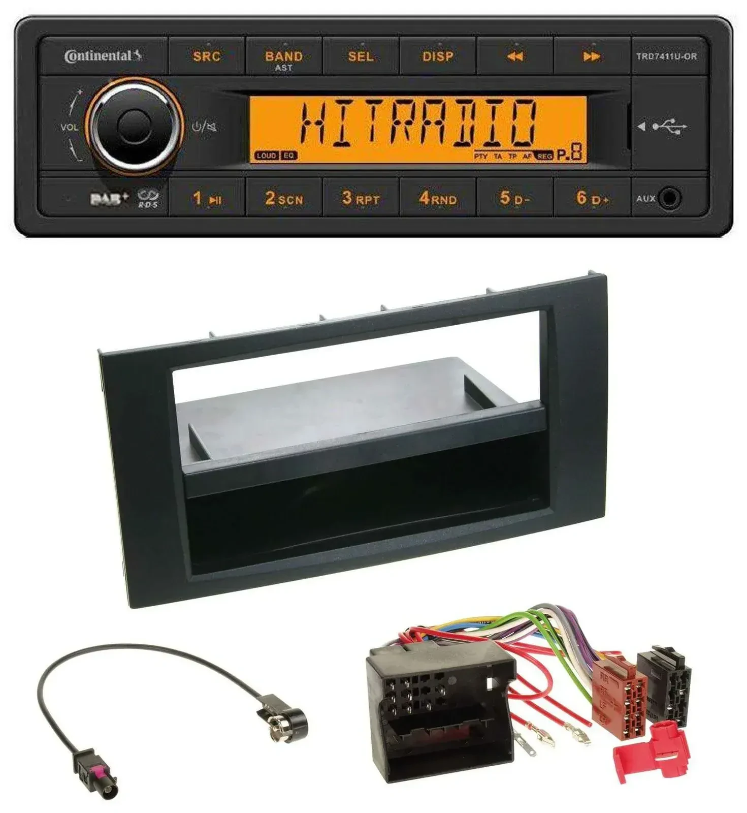 Continental 1DIN DAB MP3 AUX USB Autoradio für Ford Fusion Transit Kuga 05-12 sc