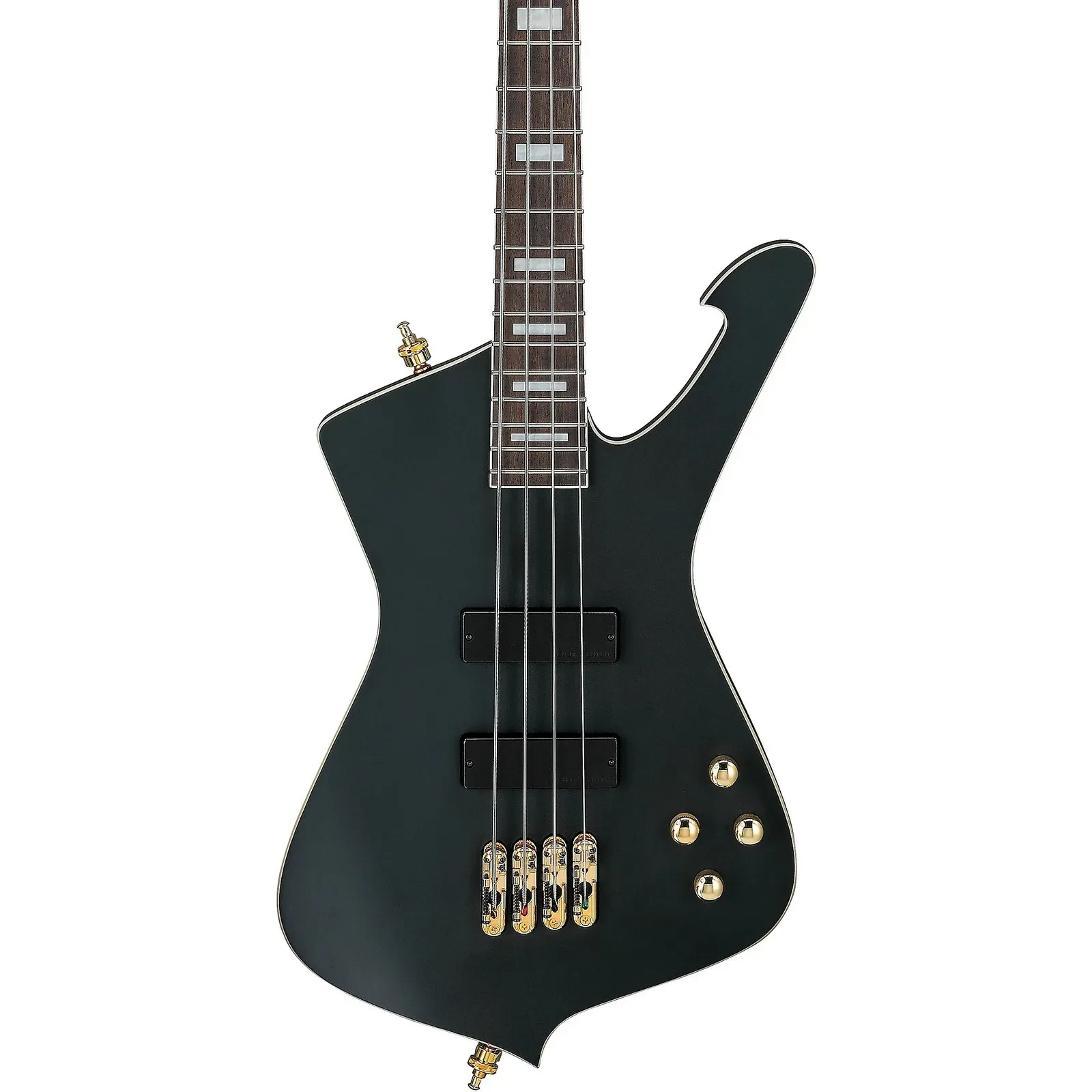 Ibanez ICB620 Iceman Bass 4-String Bass Guitar, Panga Panga Fretboard Black Flat