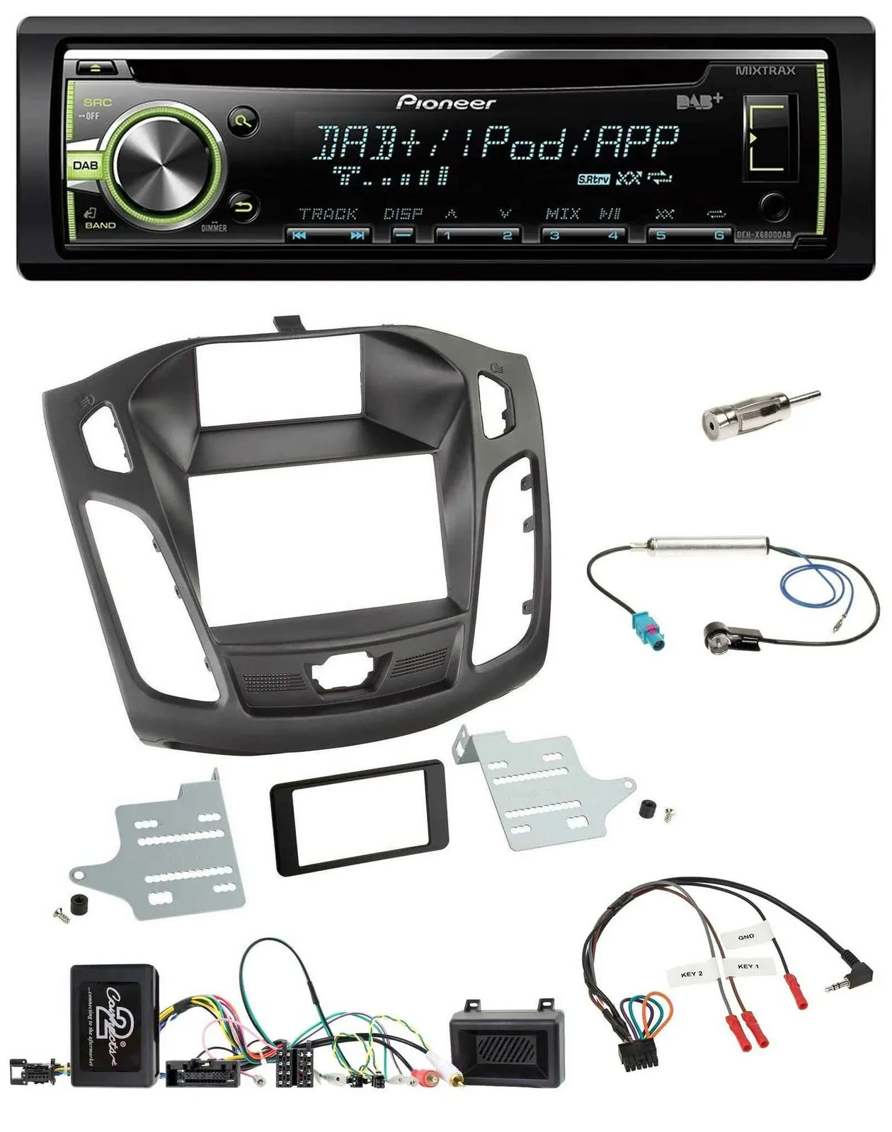 Pioneer DAB USB MP3 Lenkrad CD Autoradio für Ford Focus DYB 2011-2014