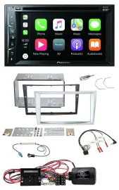 Pioneer Lenkrad USB DVD Bluetooth DAB 2DIN Autoradio für Opel Corsa D matt-chrom