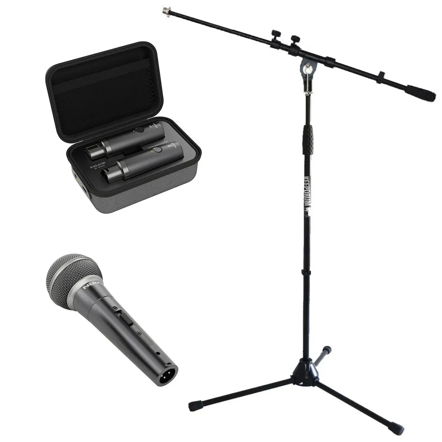 Микрофонная радиосистема NUX B-3CR (набор) с микрофонной стойкой