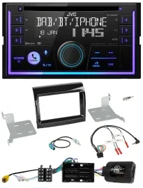 Автомагнитола JVC 2DIN, DAB, Bluetooth, CD, USB для Citroen/Fiat/Peugeot 2016–2020