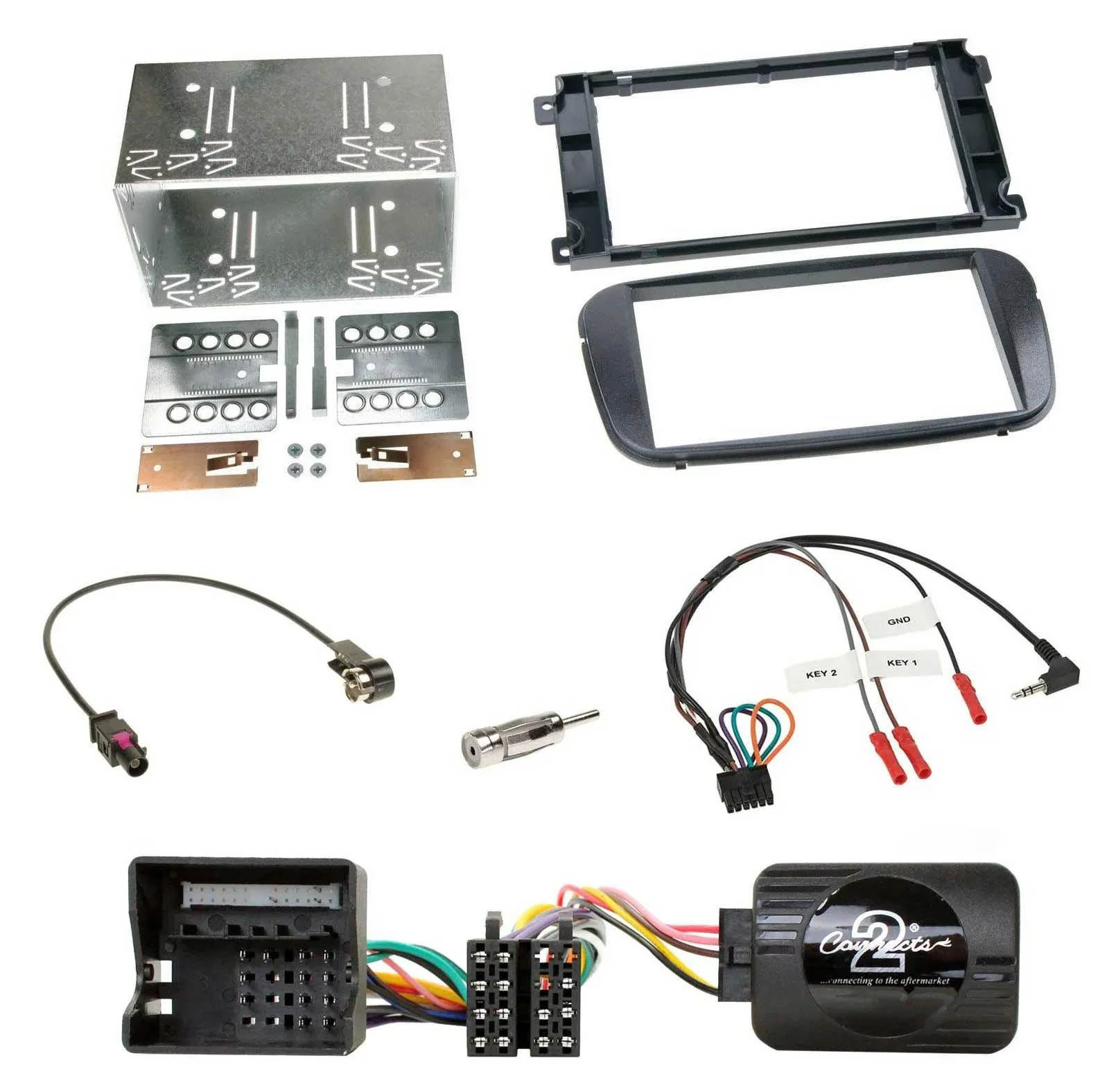 Einbauset Lenkradadapter Doppel DIN Autoradio für Ford Focus C Max Galaxy Profi