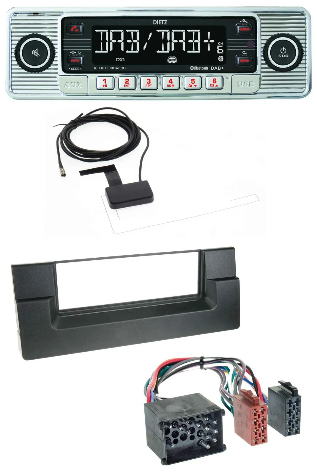 Dietz Bluetooth USB MP3 DAB Autoradio für BMW 5er (E39) X5 (E53) Rundpin