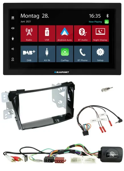 Blaupunkt Lenkrad Bluetooth DAB 2DIN USB Autoradio für Hyundai i40 11-19 USB AUX