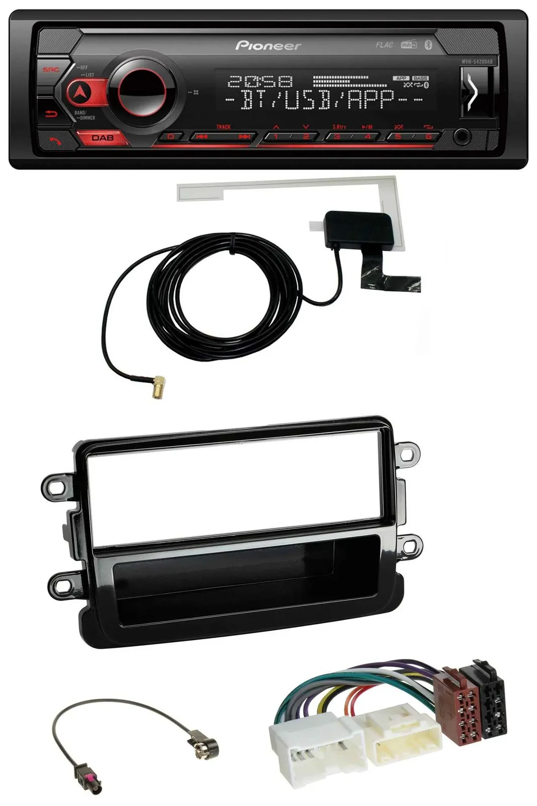 Pioneer DAB USB MP3 Bluetooth Autoradio für Dacia Lodgy Dokker Duster Sandero- p