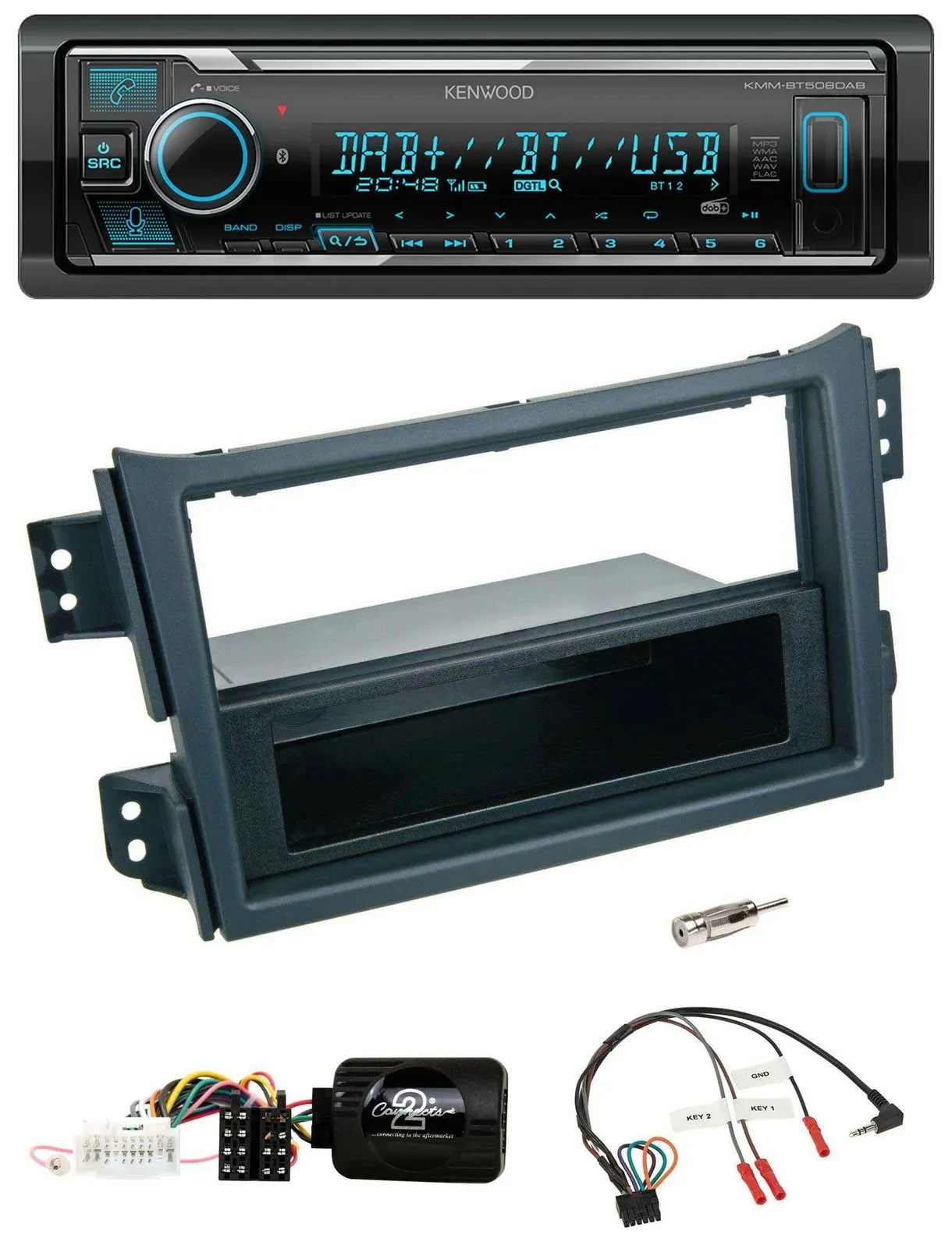 Kenwood Bluetooth Lenkrad DAB USB Autoradio für Opel Agila B Suzuki Splash 2008-