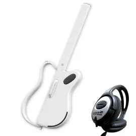 Lava Music Genie Gitarre Smart-Gitarre Weiss mit keepdrum Kopfhörer