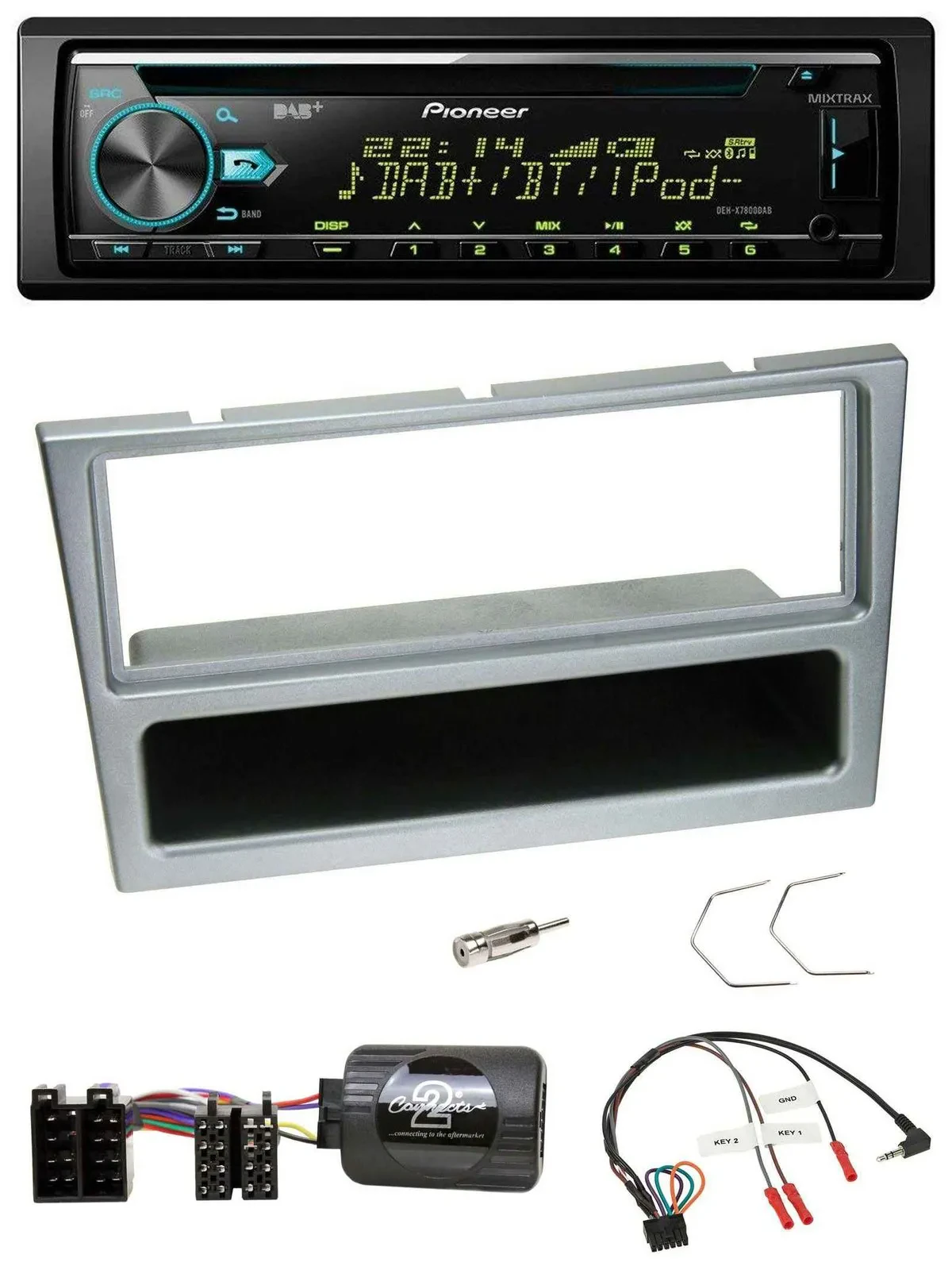 Pioneer DAB Lenkrad CD USB Bluetooth Autoradio für Opel Corsa C 2000-2004 silber