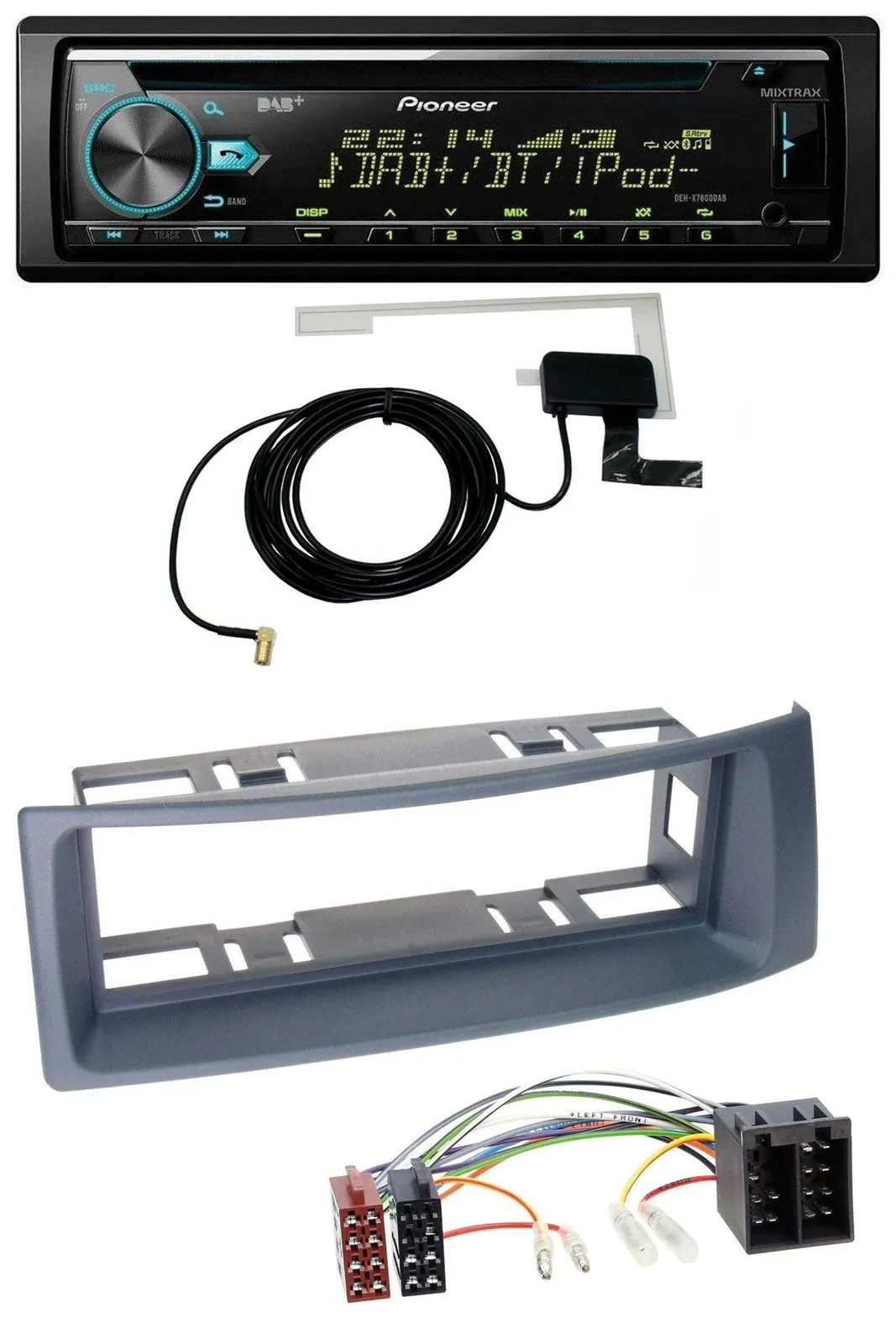 Автомагнитола для Renault Scenic/Megane до 2003 Pioneer MP3 AUX CD USB DAB серый