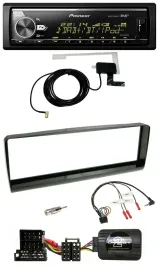 Автомагнитола Pioneer Bluetooth, DAB, USB, черная, совместима с управлением на руле, для Alfa Romeo 156 (2000–2001)