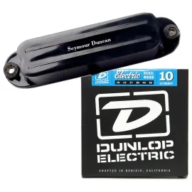 Seymour Duncan SHR-1n Hot Rails Strat Humbucker (Neck/Black) w/ Strings