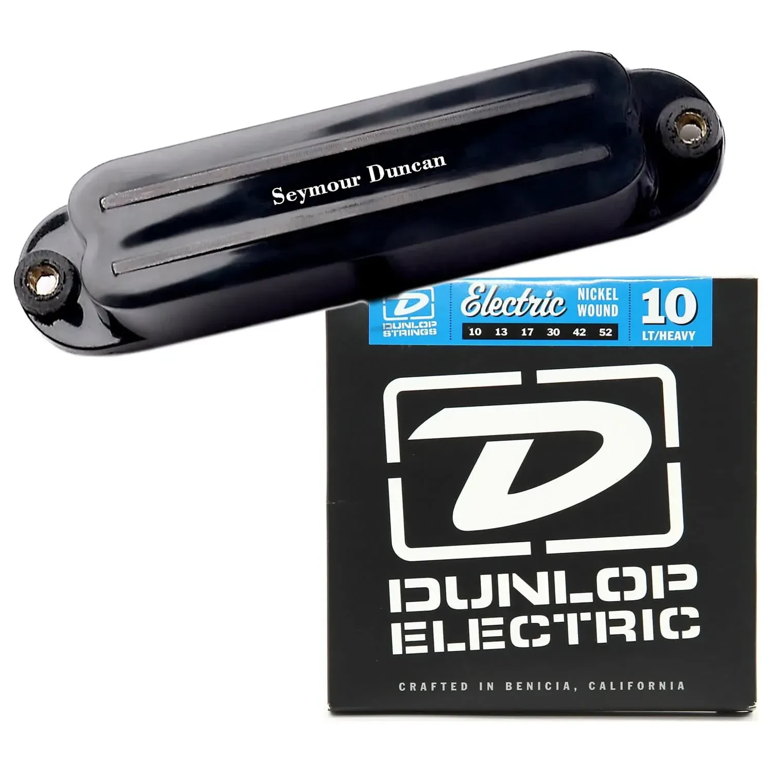 Звукосниматель для электрогитары Seymour Duncan SHR-1n Hot Rails Strat хамбакер, для грифа, черный, с комплектом струн