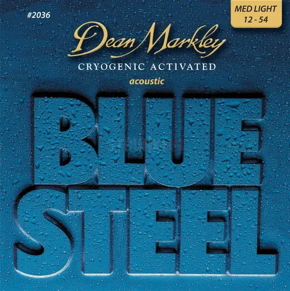 Комплект струн для акустической гитары Dean Markley DM2036 Blue Steel, латунь, 12-54