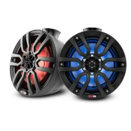 DS18 NXL-PS8BK Hydro Series 125W 8" Black Marine Tower Speakers w/ RGB LED