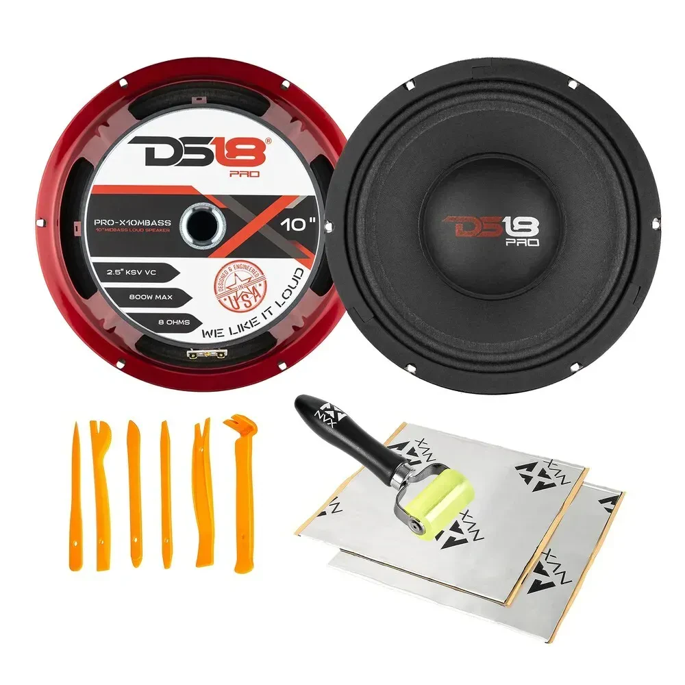 Мидбасовый динамик DS18 PRO-X10MBASS 10" 400W (набор, пара) с аксессуарами