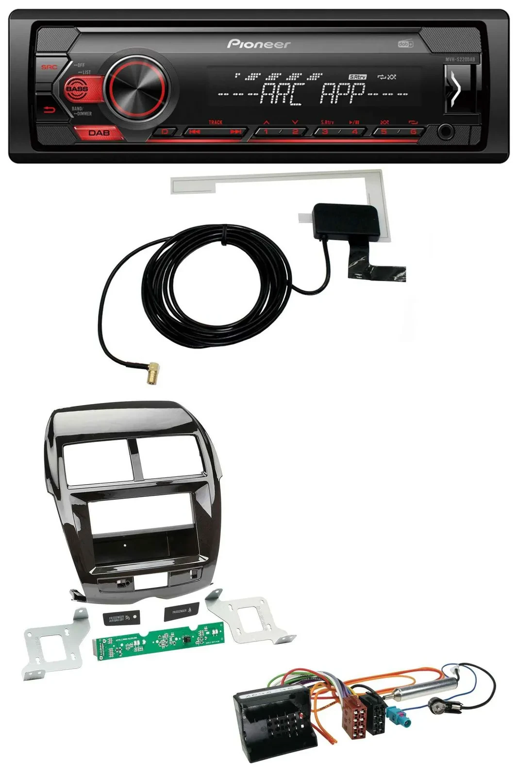 Автомагнитола Pioneer 1-DIN, USB, DAB, MP3, AUX для Citroen C4 Aircross, Mitsubishi ASX