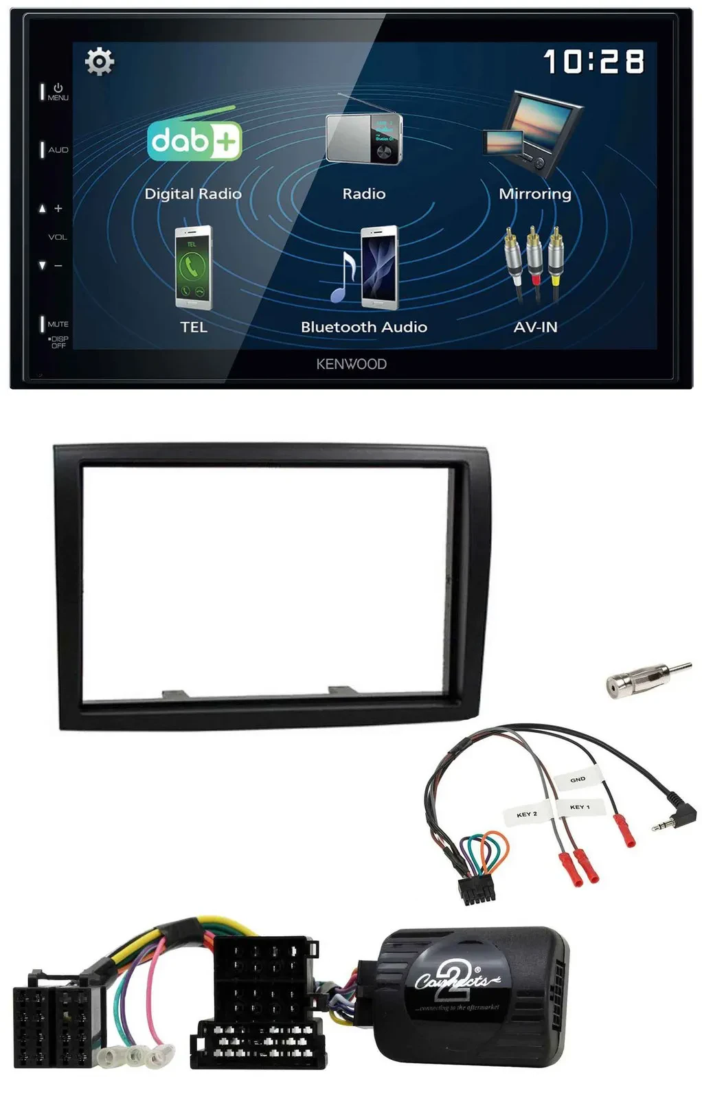 Kenwood 2DIN Bluetooth Lenkrad USB DAB Autoradio für Citroen Jumper Peugeot Boxe