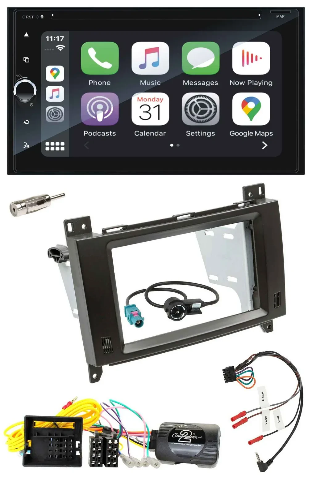 Blaupunkt DAB USB Bluetooth Lenkrad 2DIN TMC Navigation für Mercedes Vito W447 A