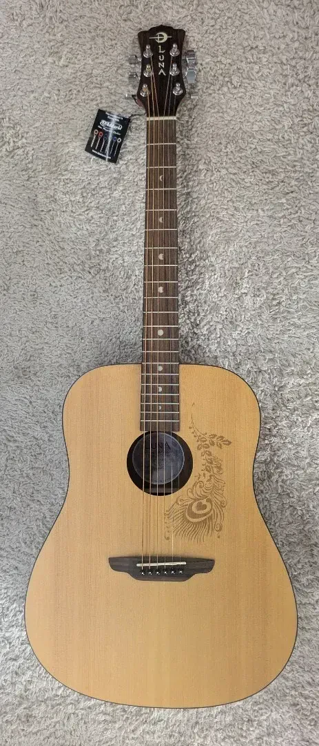 Luna Grand Auditorium Gypsy Exotic Spalted Top Gloss Acoustic Electric Guitar