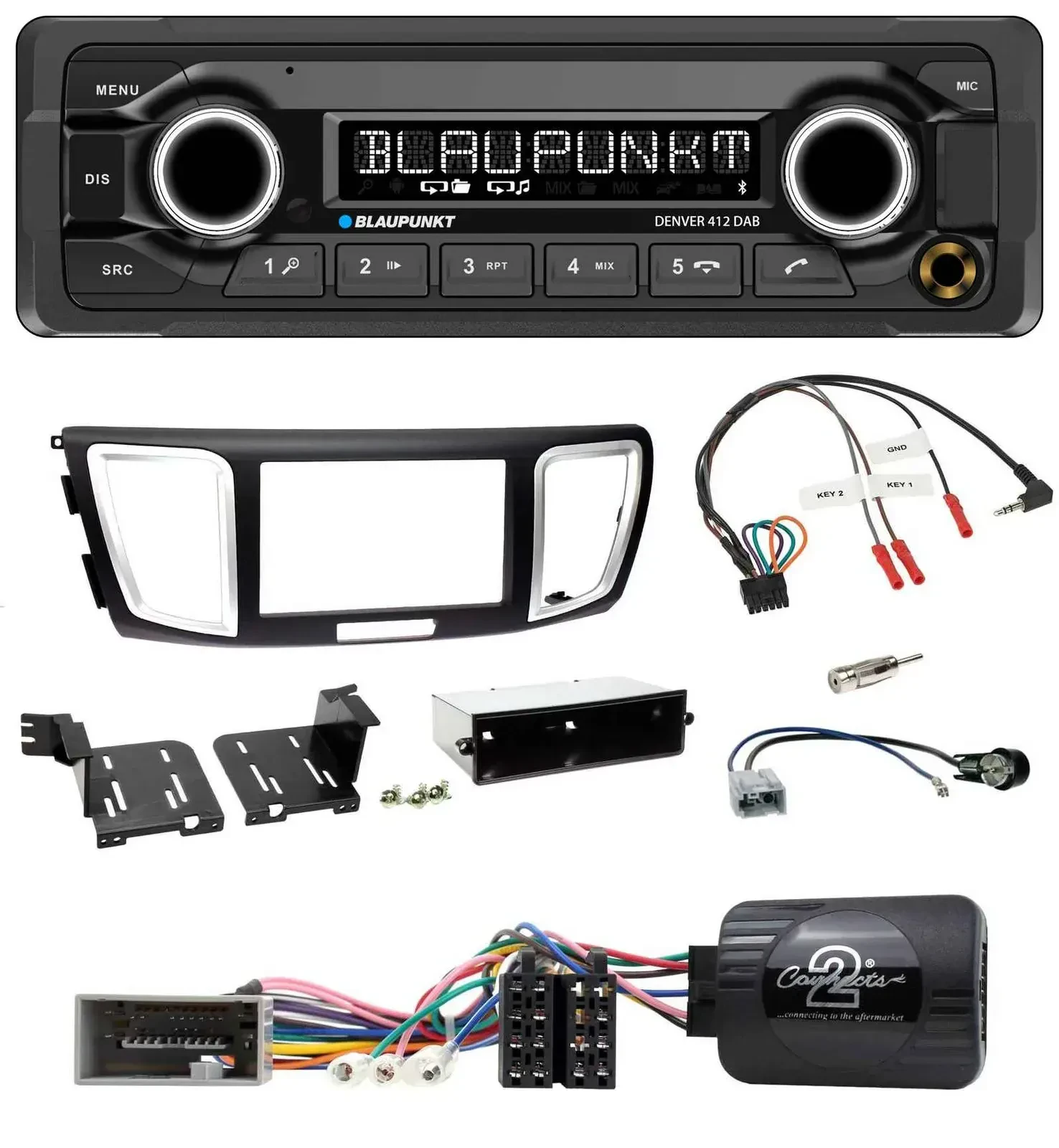 Blaupunkt Bluetooth DAB Lenkrad USB Autoradio für Honda Accord 2013-2015