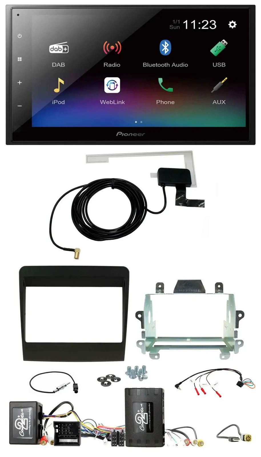 Автомагнитола для Porsche 911 (2011–2017) Pioneer 2DIN, DAB, Bluetooth, USB, поддержка кнопок на руле