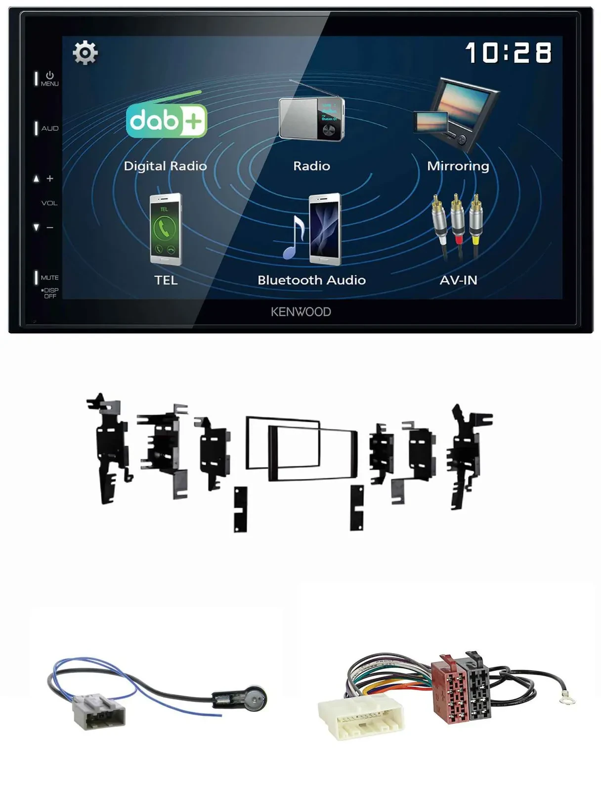 Автомагнитола Kenwood 2DIN Bluetooth USB DAB для Nissan Tiida/Versa C11
