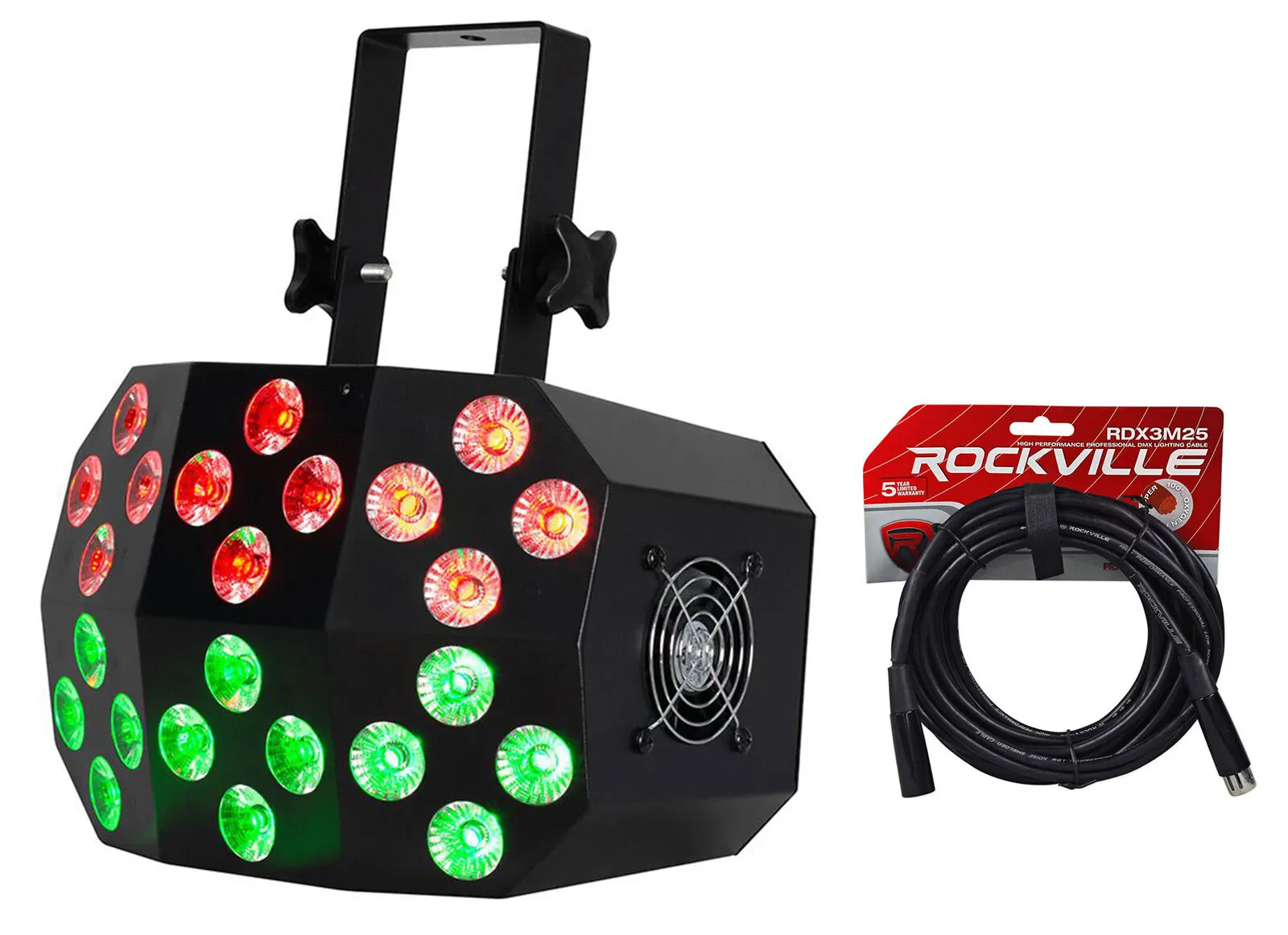 Светодиодный прибор American DJ Mega Wash 24 LED RGBWA+UV с кабелем