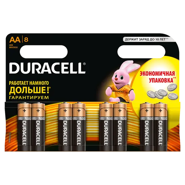 Элемент питания Duracell АА/LR6 Basic AA (8 штук)