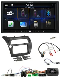 Alpine Bluetooth 2DIN Lenkrad DAB USB Autoradio für Honda Civic 2006-2012