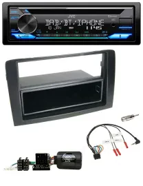 Автомагнитола для Fiat Idea 2006–2012 JVC Bluetooth, USB, DAB, CD, черный