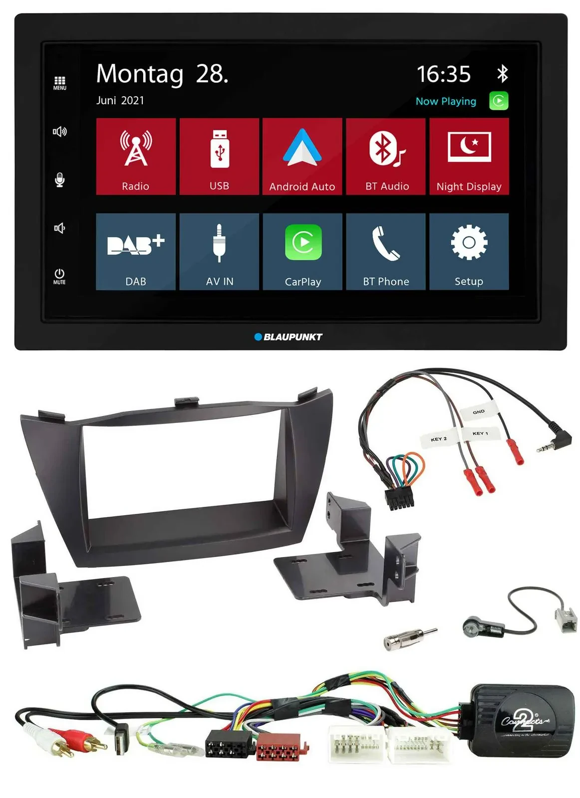 Blaupunkt Lenkrad Bluetooth DAB 2DIN USB Autoradio für Hyundai Tucson 2010-2015