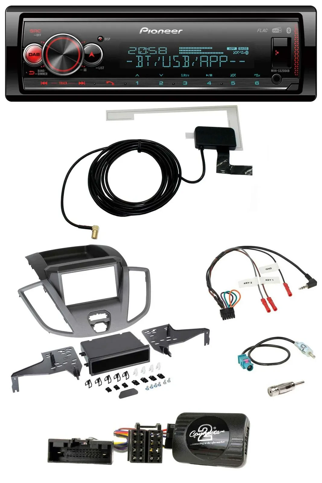 Автомагнитола для Ford Transit V363 (2015–2018) Pioneer Bluetooth, DAB, USB