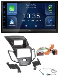 JVC DAB Bluetooth MP3 USB 2DIN Autoradio für Ford Fiesta 08-10 Display schwarz