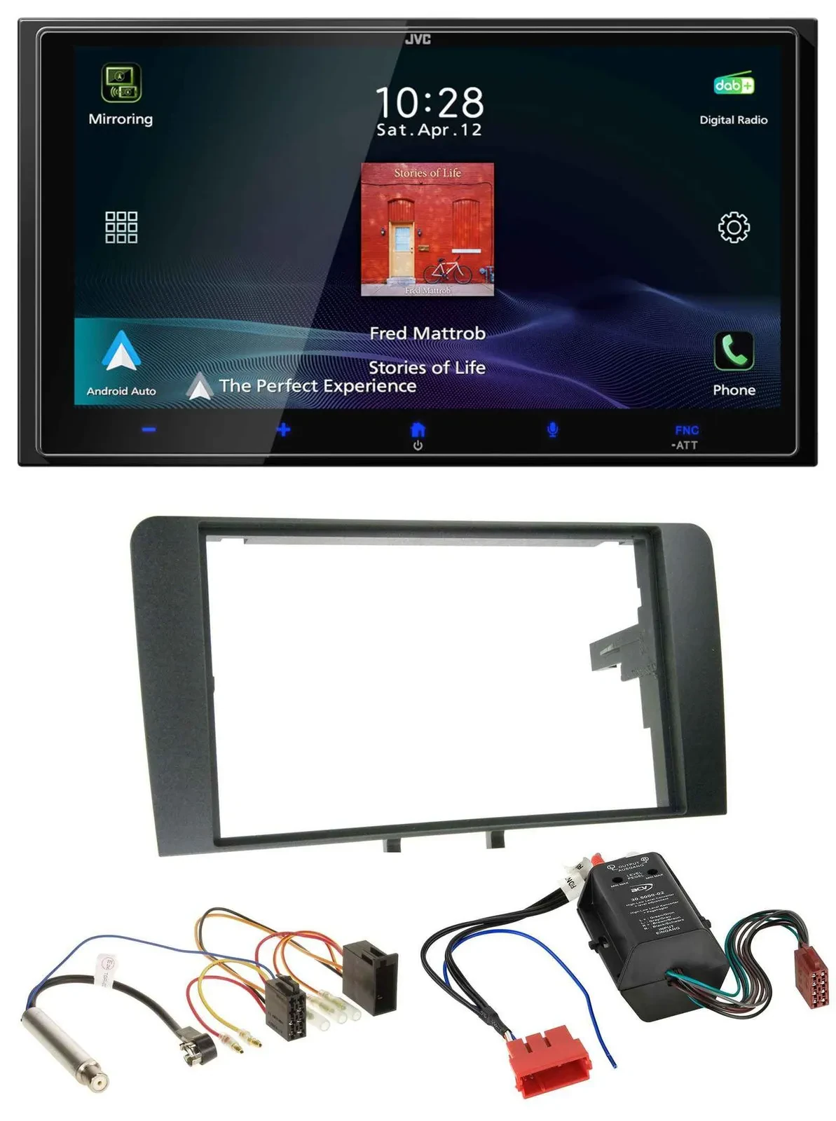 JVC USB Bluetooth 2DIN DAB MP3 Autoradio für Audi A3 03-06 8P Bose Aktivsystem I