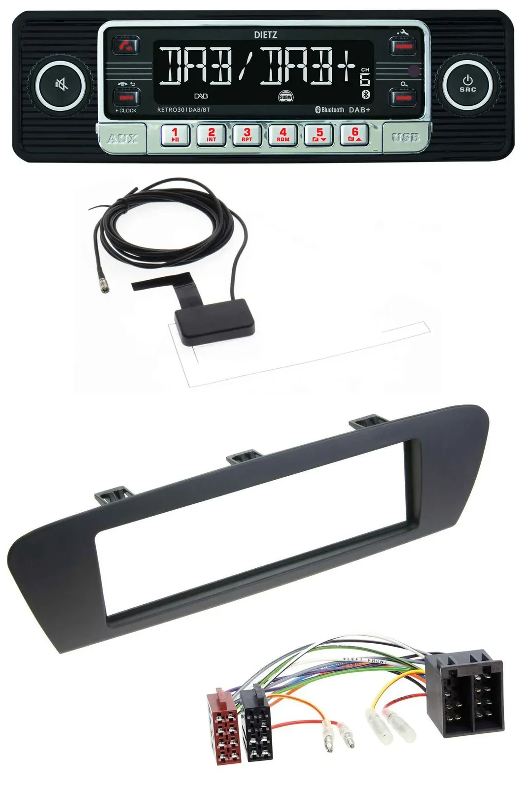 Dietz DAB Bluetooth USB MP3 Autoradio für Renault Scenic (ab 09) - braun