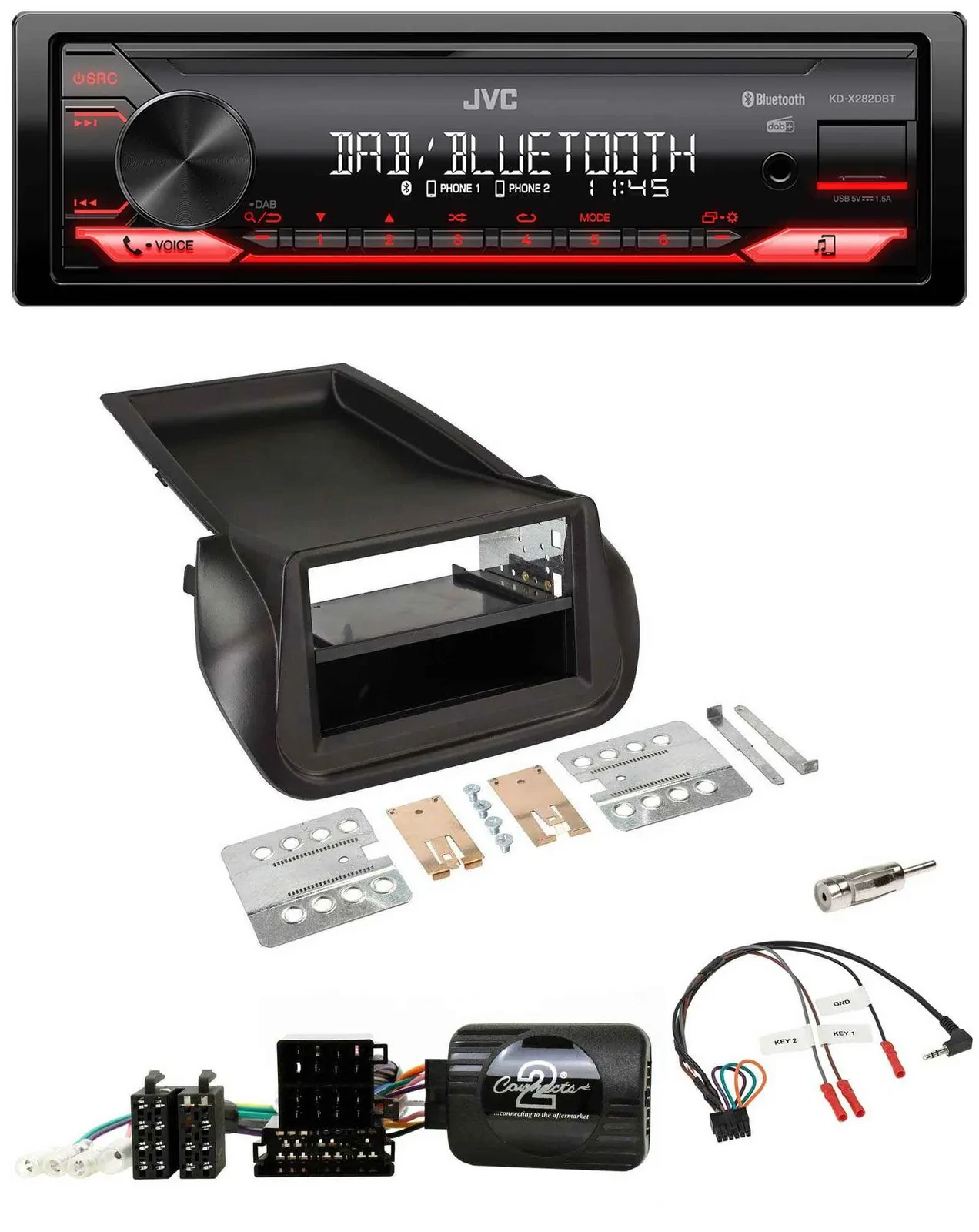 Автомагнитола для FIAT Fiorino JVC Bluetooth, USB, DAB