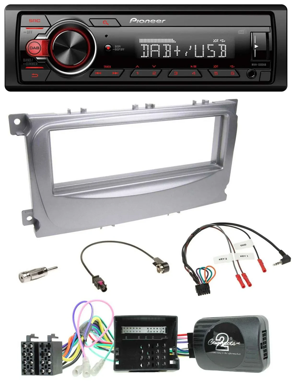 Pioneer MP3 1DIN DAB USB Lenkrad Autoradio für Ford S-Max Mondeo Can-Bus 07-14 s