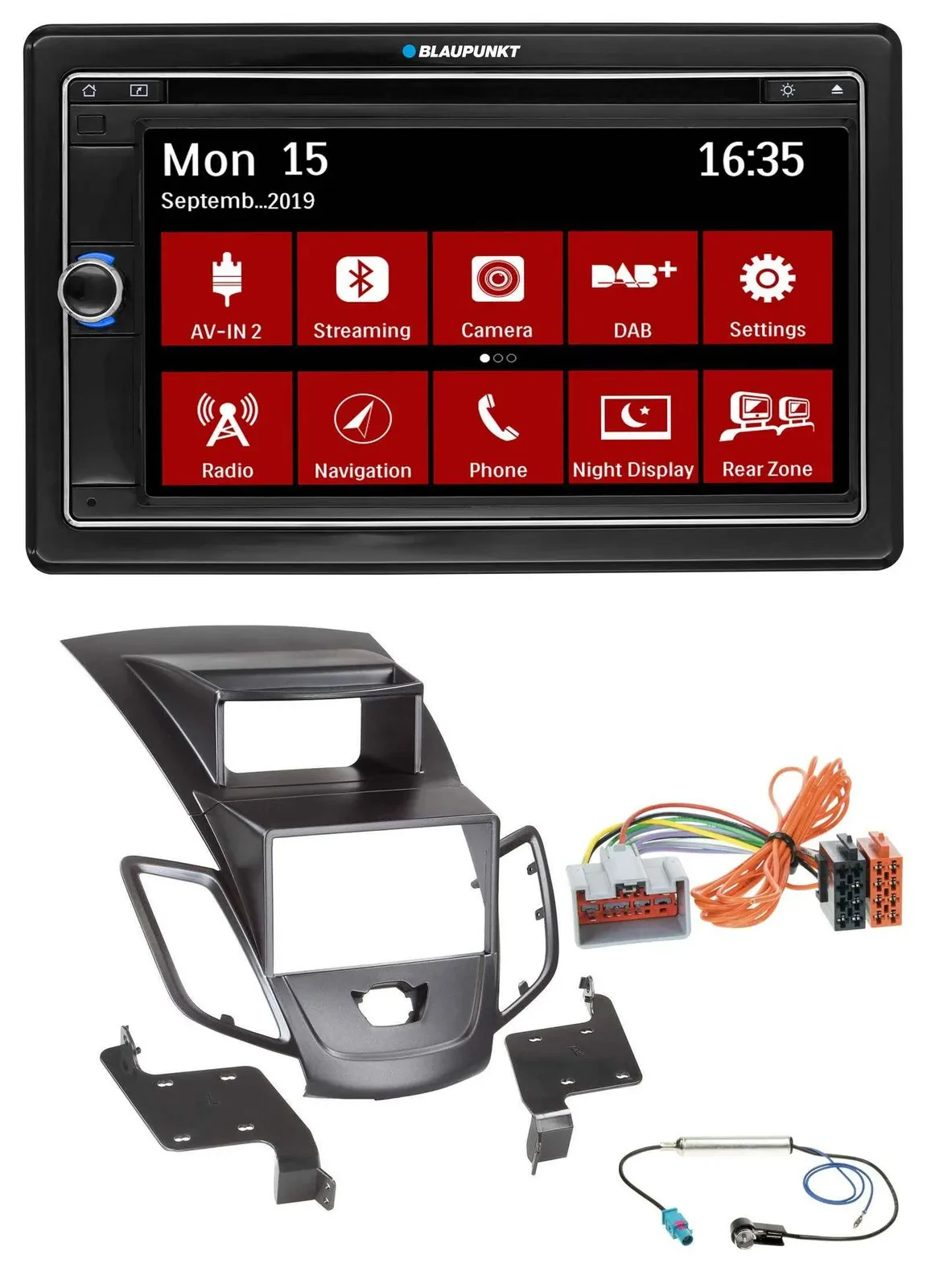 Blaupunkt Bluetooth DAB 2DIN USB DVD MP3 Autoradio für Ford Fiesta 08-10 Display