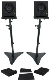 (2) Presonus Eris Pro 6 Powered 6" 2-Way Studio Monitors Speakers+Stands+Pads