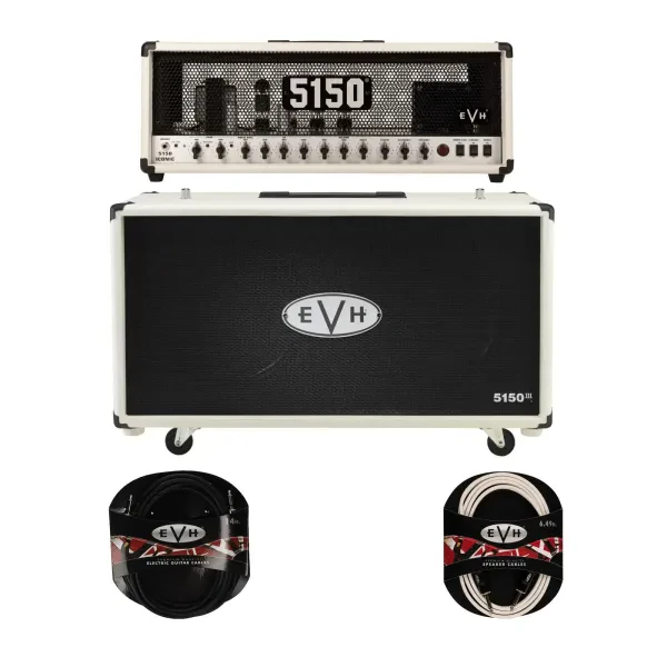 EVH 2257400410 5150 Series 80W Amplifier Head Ivory with Cabinet Ivory