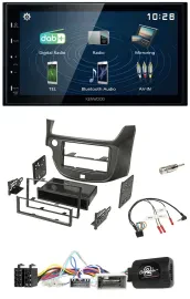 Автомагнитола Kenwood 2DIN Bluetooth USB DAB для Honda Jazz (с 2014), темно-серый