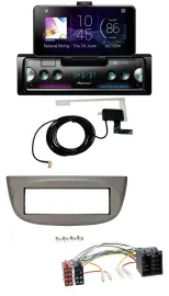 Автомагнитола для Renault Twingo 2007–2012 Pioneer DAB, Bluetooth, MP3, USB, бежево-серая