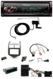 Автомагнитола Pioneer для Chevrolet Aveo (с 2011) Bluetooth, DAB, USB, тёмно-серый, совместима с кнопками на руле