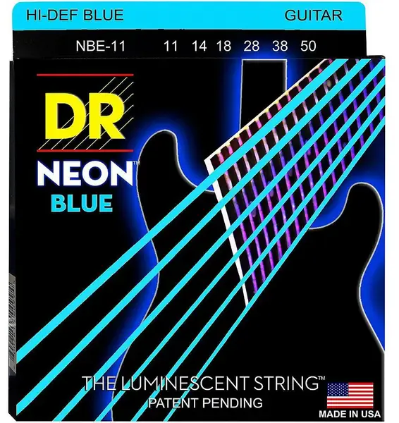 Струны для электрогитары DR Strings NBE-11 Neon Blue 11-50