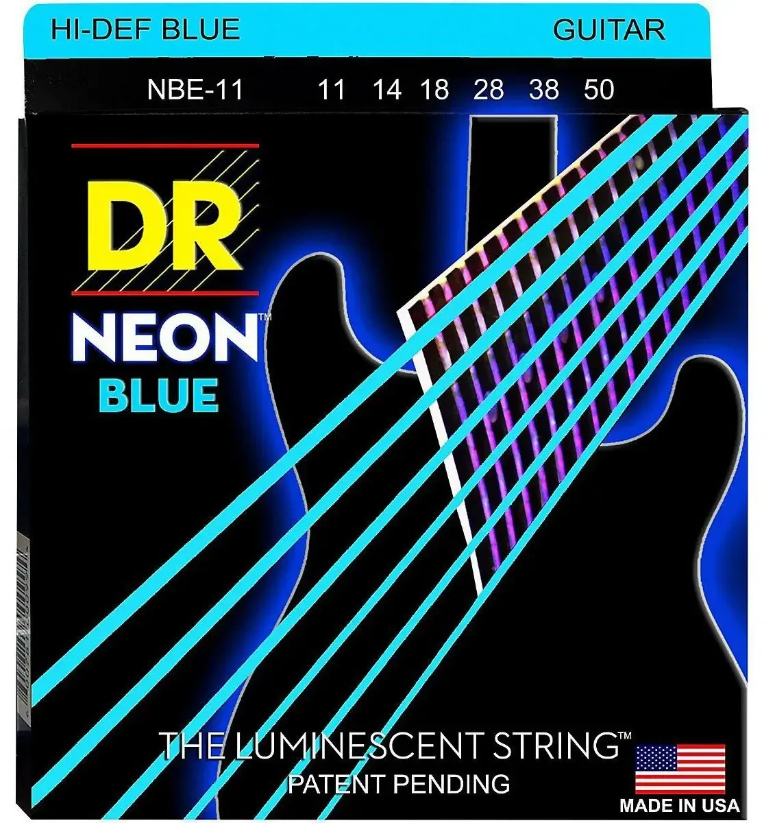 Струны для электрогитары DR Strings NBE-11 Neon Blue 11-50